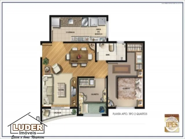 Imagem 4: Apartamento 3 dorms.suíte 69m² Morada dos Ipês, C.Comprido,Curitiba