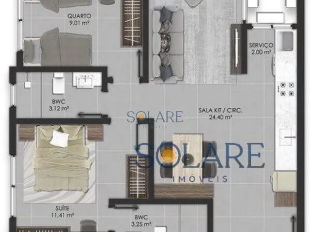 Imagem: Apartamento de 2 Dormitórios - Carvoeira