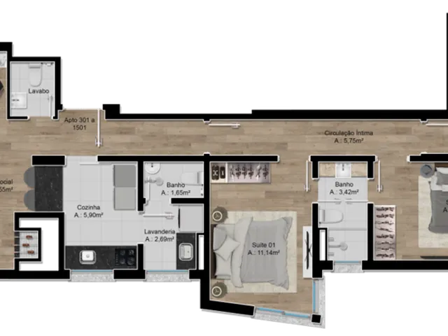 Imagem 3: Mills Park Apartamento com 3 dormitórios