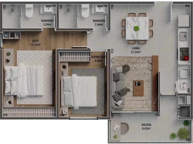 Imagem 4: Ilha de Maiorca Apartamento com 2 dormitórios