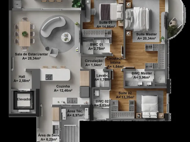 Imagem 4: Skyline Apartamento com 3 dormitórios