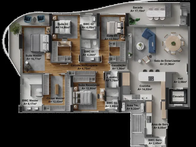 Imagem 7: Skyline Apartamento com 3 dormitórios