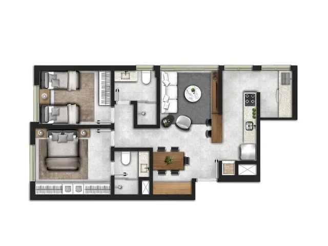 Imagem 3: Riservatto 222 Apartamento com 2 dormitórios