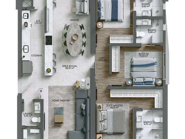 Imagem 3: Gran Città Apartamento com 3 dormitórios