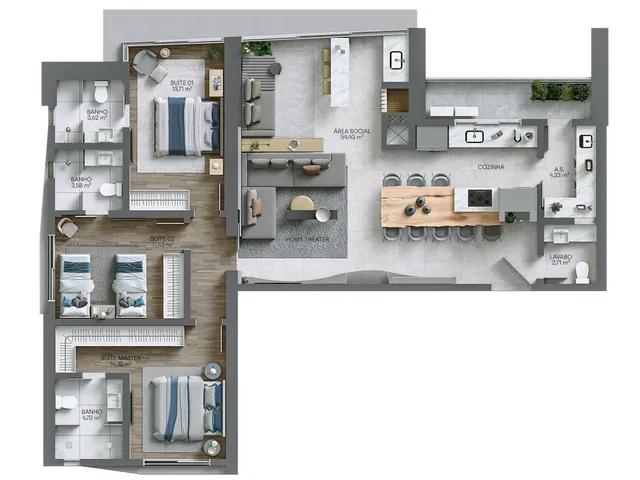 Imagem 4: Gran Città Apartamento com 3 dormitórios