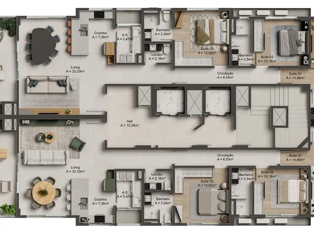 Imagem 3: Le Monarque Apartamento com 3 dormitórios