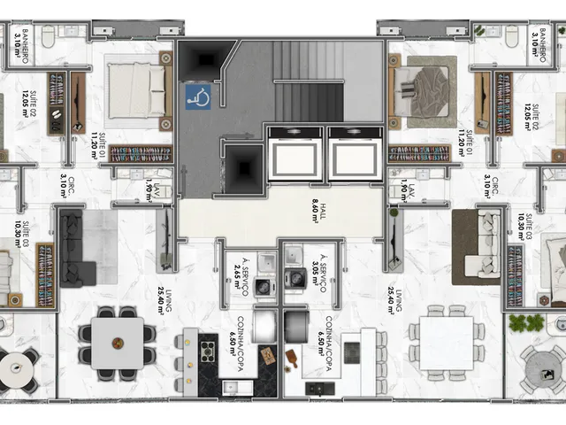 Imagem 3: Seth Residence Apartamento com 3 dormitórios