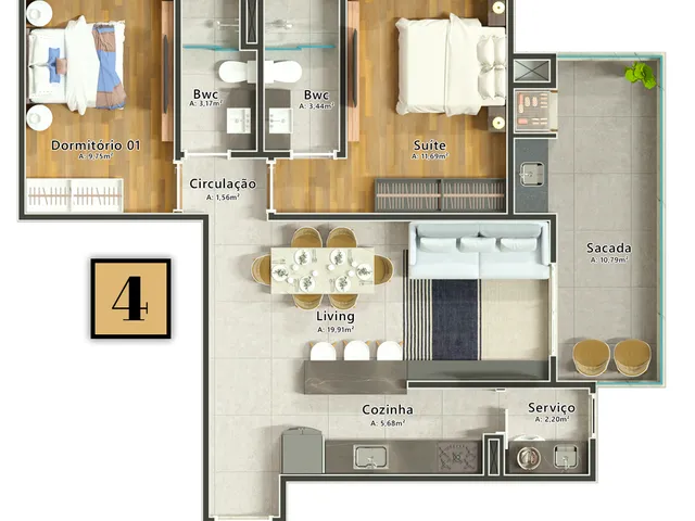 Imagem 4: New Castle Apartamento com 2 dormitórios