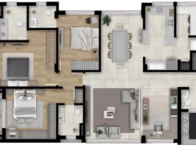Imagem 3: Scenario Apartamento com 3 dormitórios