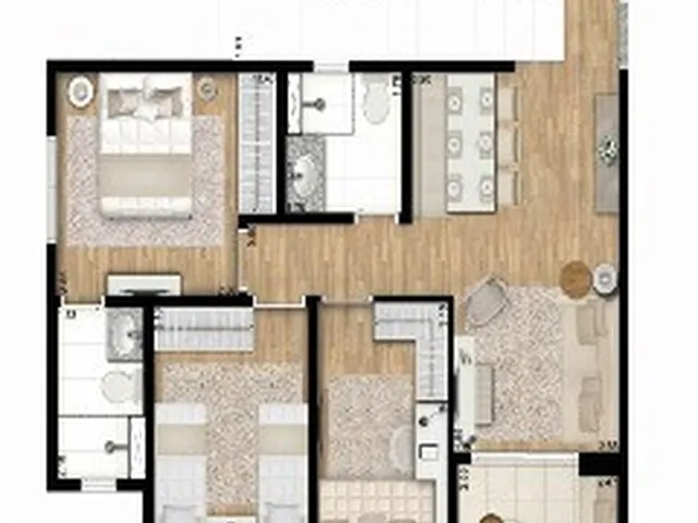 Imagem 4: Apartamento de 2 Quartos com Suíte e Vaga na Saúde - Condomínio Edifício Botanic São Paulo-Sp