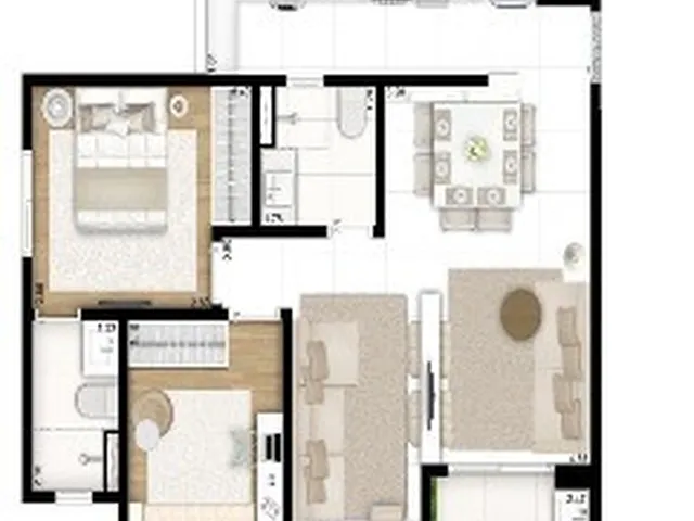 Imagem 11: Apartamento de 2 Quartos com Suíte e Vaga na Saúde - Condomínio Edifício Botanic São Paulo-Sp