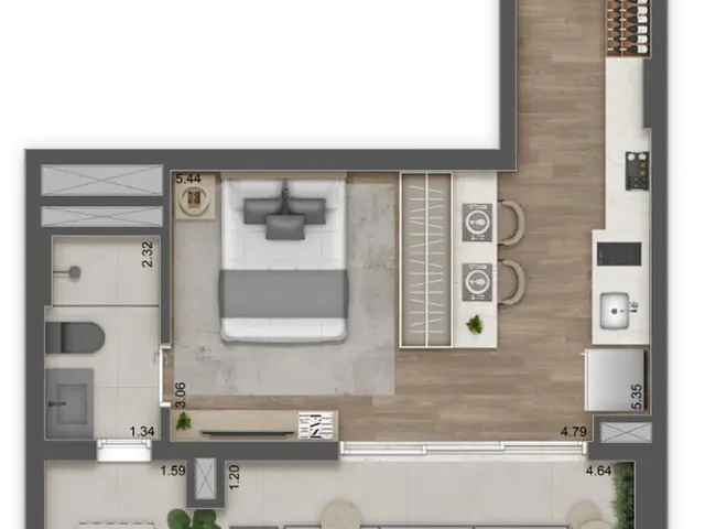Imagem 4: Apartamento À Venda em São Paulo - Butantã: 3 Quartos, 1 Suíte, 2 Banheiros, 1 Vaga, 85,54M² de Área