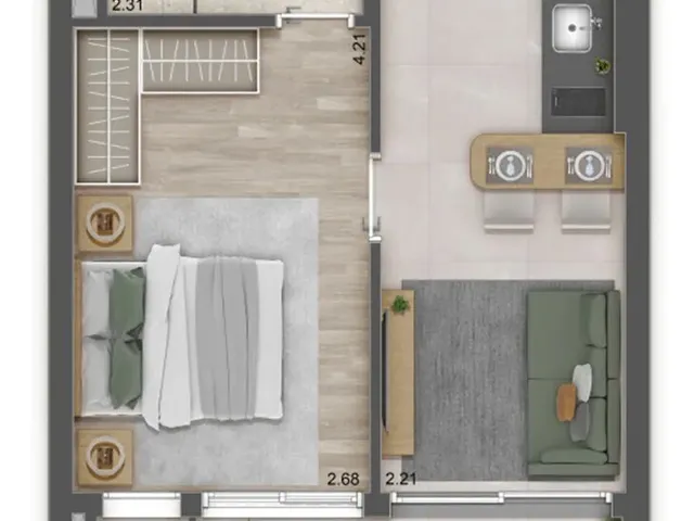 Imagem 5: Apartamento À Venda em São Paulo - Butantã: 3 Quartos, 1 Suíte, 2 Banheiros, 1 Vaga, 85,54M² de Área