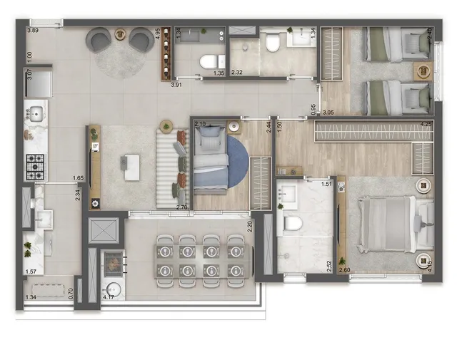 Imagem 7: Apartamento À Venda em São Paulo - Butantã: 3 Quartos, 1 Suíte, 2 Banheiros, 1 Vaga, 85,54M² de Área
