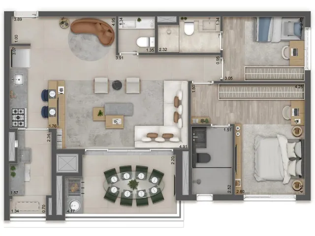 Imagem 8: Apartamento À Venda em São Paulo - Butantã: 3 Quartos, 1 Suíte, 2 Banheiros, 1 Vaga, 85,54M² de Área