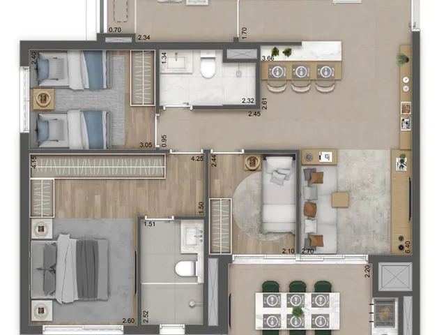 Imagem 9: Apartamento À Venda em São Paulo - Butantã: 3 Quartos, 1 Suíte, 2 Banheiros, 1 Vaga, 85,54M² de Área