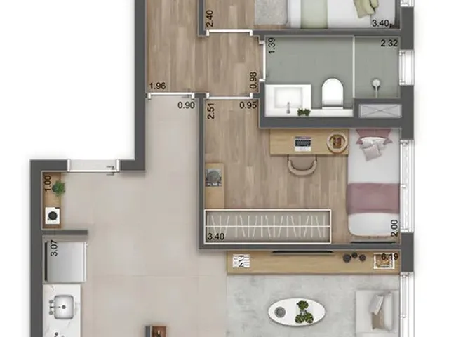 Imagem 10: Apartamento À Venda em São Paulo - Butantã: 3 Quartos, 1 Suíte, 2 Banheiros, 1 Vaga, 85,54M² de Área