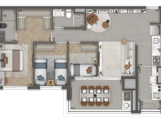 Imagem 11: Apartamento À Venda em São Paulo - Butantã: 3 Quartos, 1 Suíte, 2 Banheiros, 1 Vaga, 85,54M² de Área