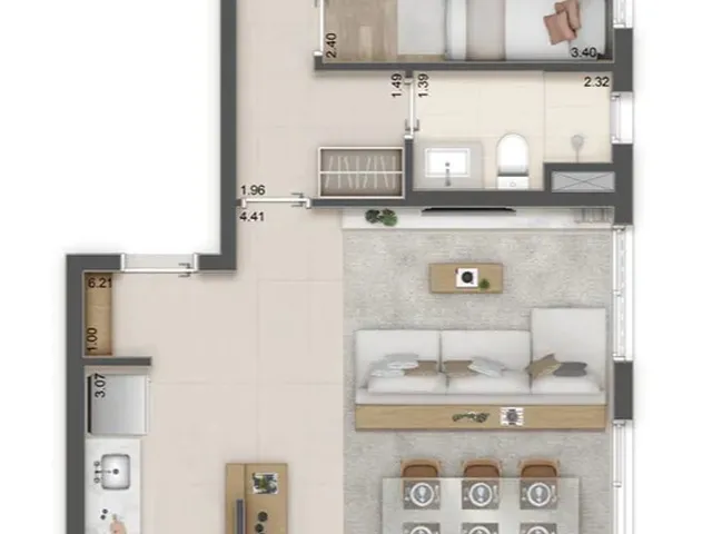 Imagem 13: Apartamento À Venda em São Paulo - Butantã: 3 Quartos, 1 Suíte, 2 Banheiros, 1 Vaga, 85,54M² de Área