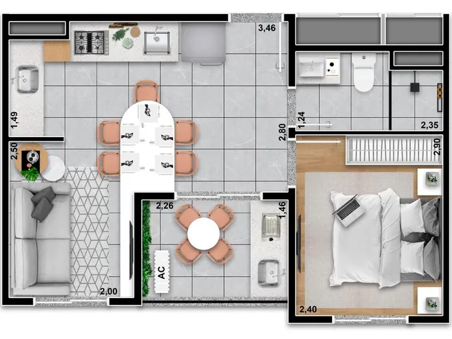 Imagem 10: Yees Tatuapé Apartamento com 2 dormitórios