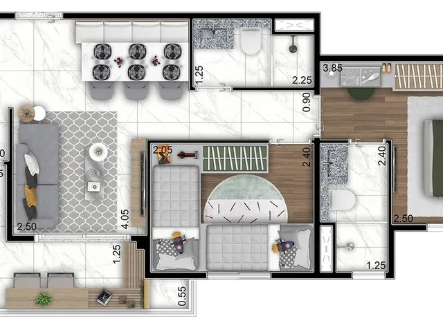 Imagem 2: Vert Mbigucci Apartamento com 2 dormitórios