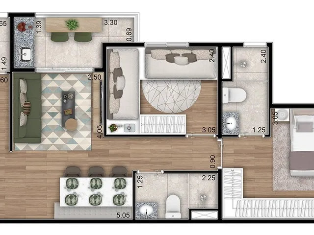 Imagem 4: Vert Mbigucci Apartamento com 2 dormitórios