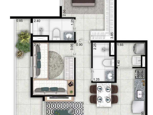 Imagem 5: Vert Mbigucci Apartamento com 2 dormitórios
