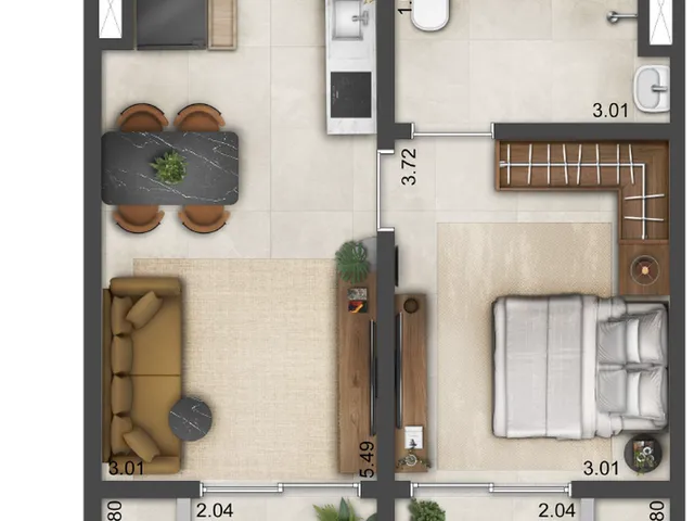 Imagem 3: Alberito - Nr Apartamento com 1 dormitório