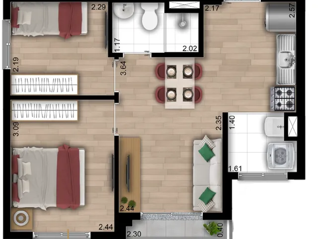 Imagem 3: Lumi Spark Apartamento com 2 dormitórios