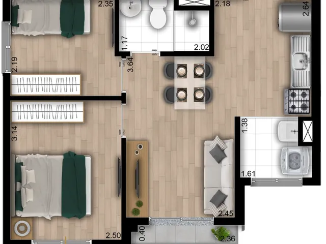 Imagem 4: Lumi Spark Apartamento com 2 dormitórios