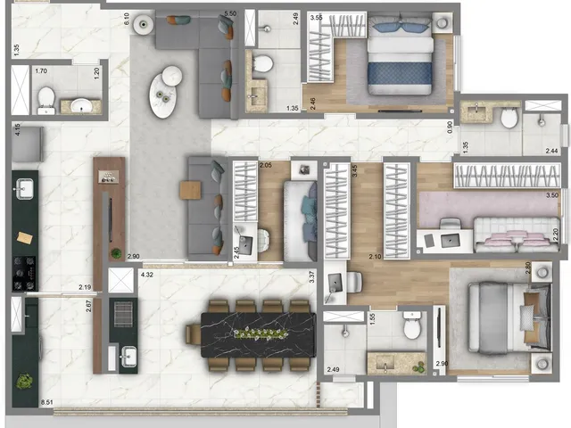 Imagem 5: Living Villaggio Tatuapé Pienza - Apartamento À Venda no Bairro Tatuapé - São Paulo/Sp