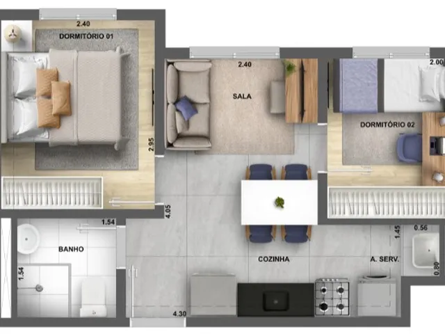 Imagem 3: Dez Butantã Apartamento com 2 dormitórios