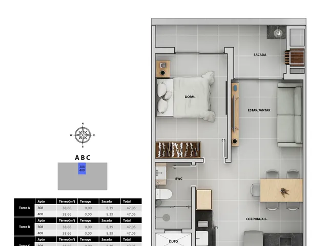Imagem 3: Bellomonte Apartamento com 2 dormitórios