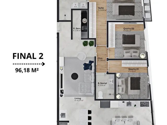 Imagem 4: Elegance Tower Apartamento com 3 dormitórios