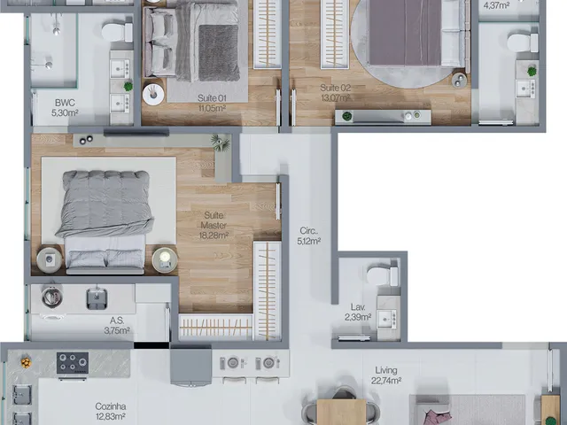 Imagem 4: Porto Verano Apartamento com 3 dormitórios