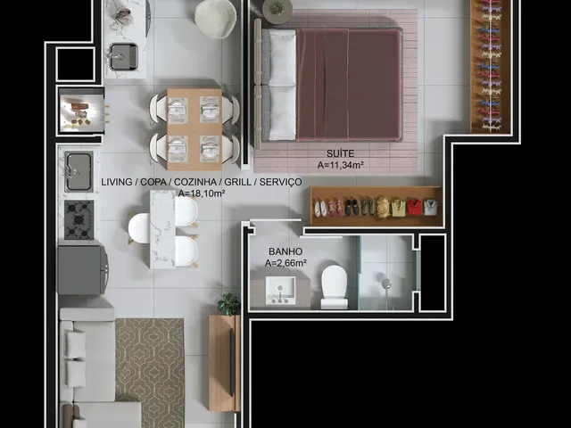 Imagem 4: Ciano Residence Apartamento com 2 dormitórios