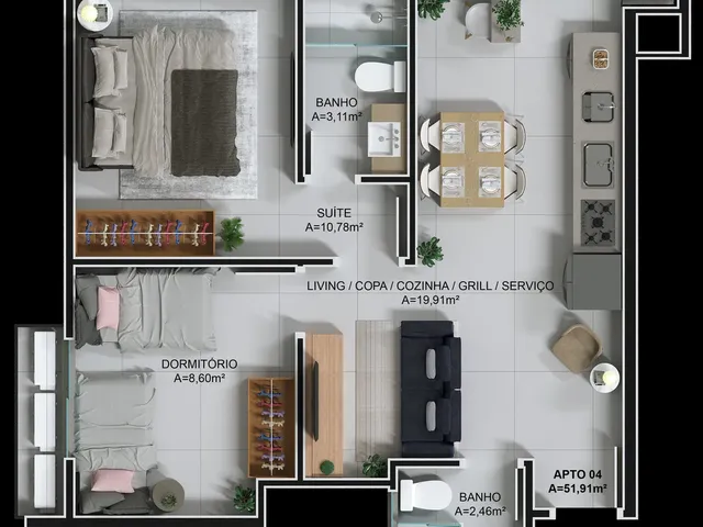 Imagem 7: Ciano Residence Apartamento com 2 dormitórios