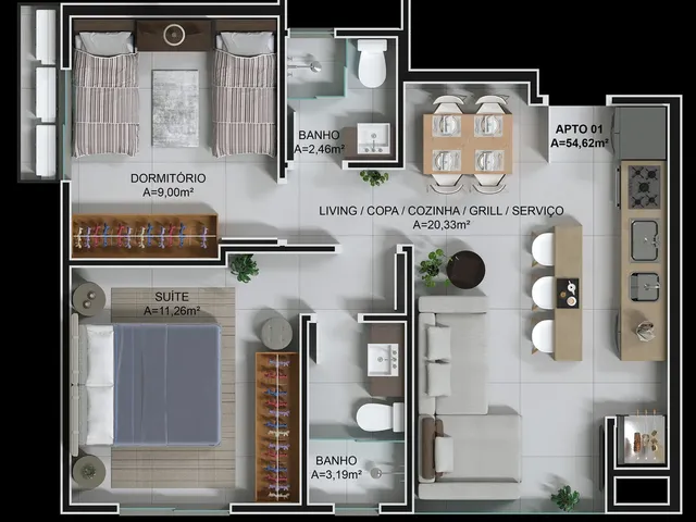 Imagem 8: Ciano Residence Apartamento com 2 dormitórios