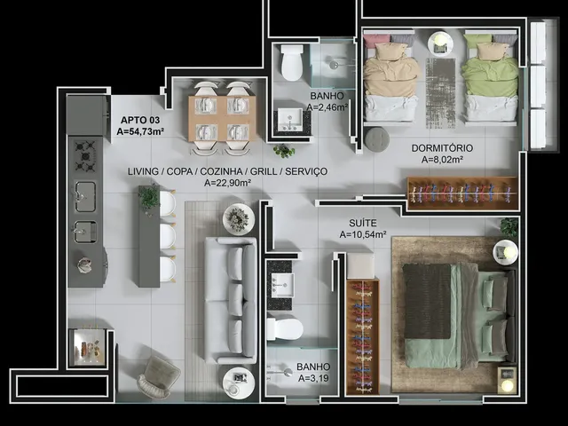 Imagem 9: Ciano Residence Apartamento com 2 dormitórios