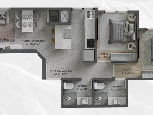 Imagem 9: Beach Sky Apartamento com 2 dormitórios