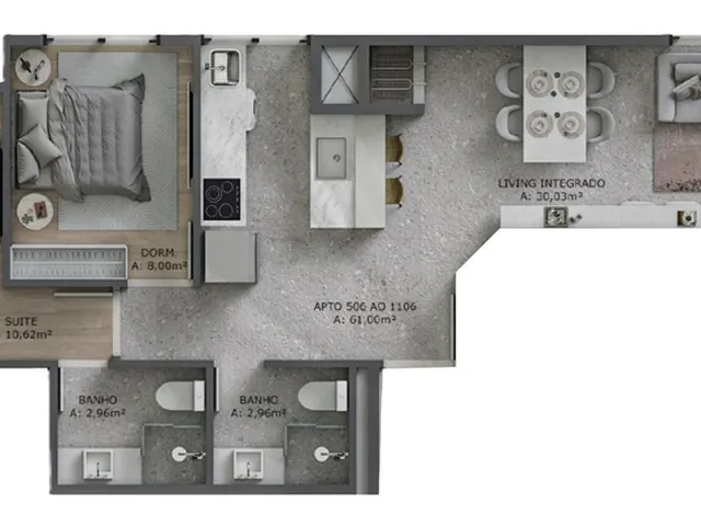Imagem 12: Beach Sky Apartamento com 2 dormitórios