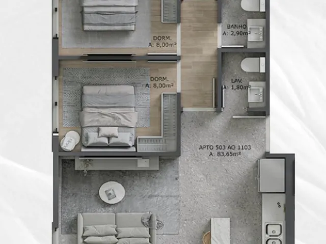 Imagem 14: Beach Sky Apartamento com 2 dormitórios