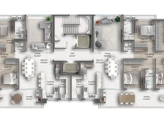 Imagem 3: Domo 130 Apartamento com 3 dormitórios