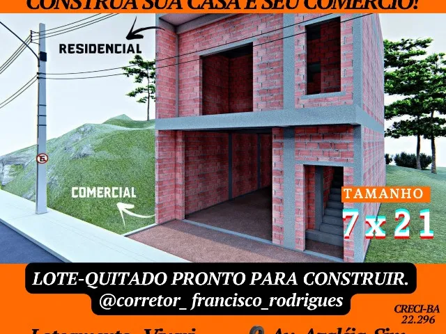 Imagem 6: Lotes no Sim. Construa Sua Casa e Seu Comércio-Loteamento Vivari. 7X20, 140M²