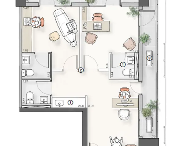 Imagem 12: Lumi Sala comercial com 3 banheiros