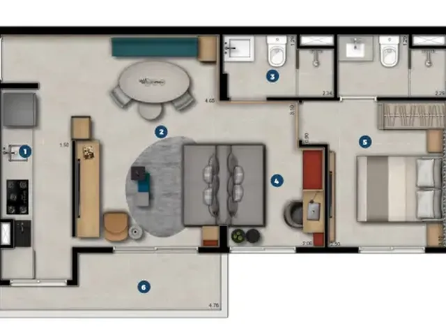 Imagem 6: Duo E-Residence Apartamento com 2 dormitórios