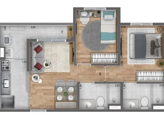 Imagem 3: Ix. Tatuapé Apartamento com 2 dormitórios
