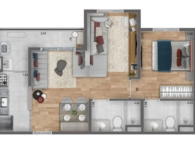 Imagem 4: Ix. Tatuapé Apartamento com 2 dormitórios