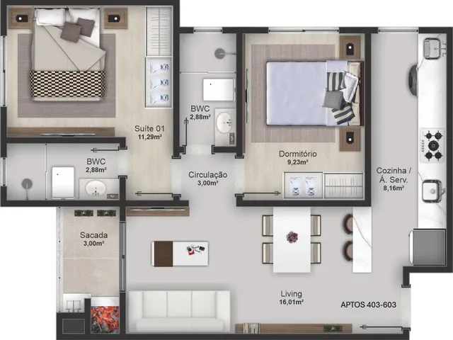 Imagem 5: 0 Apartamento com 2 dormitórios