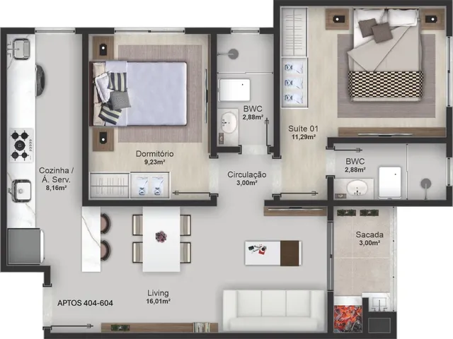 Imagem 6: 0 Apartamento com 2 dormitórios